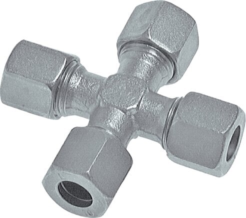 Partbase K 38 S Kreuz-Schneidringverschraubung 38 S (M52x2), Stahl verzinkt