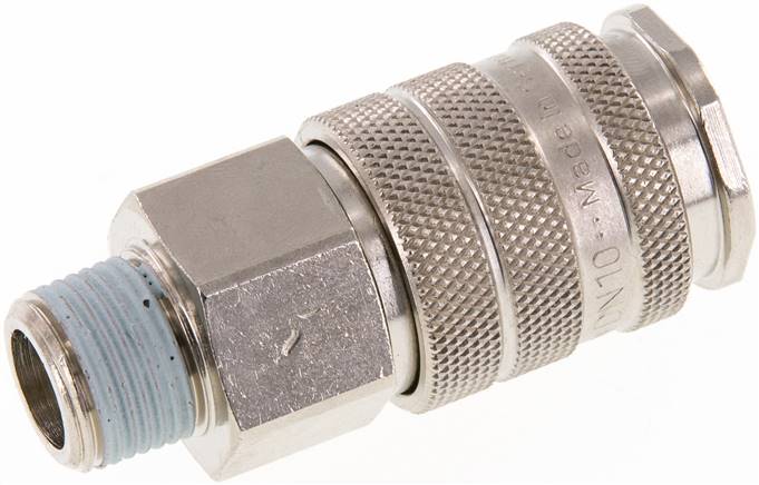 Partbase KDG 38 NW10 Kupplungsdose (NW10) R 3/8"(AG), Messing vernickelt