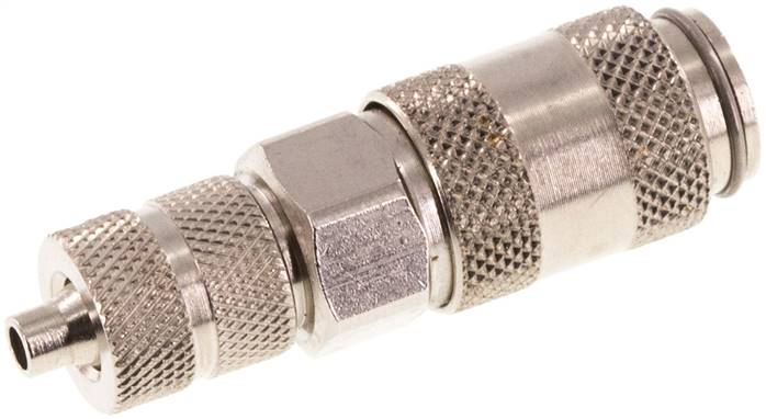 Partbase KDK 3 NW2,7 MSV Kupplungsdose (NW2,7) 4,3x3mm Schlauch, Messing vernickelt