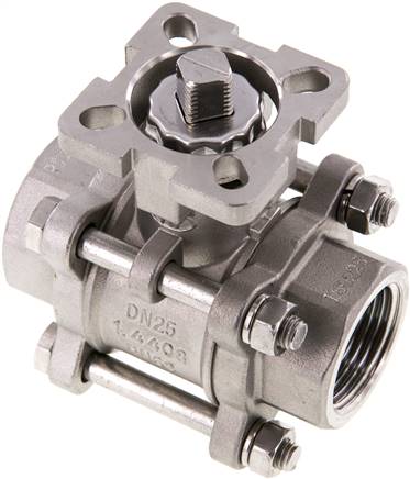 Partbase KH 103 F ES Edelstahl-Kugelhahn, Direktmontageflansch G 1", PN 63