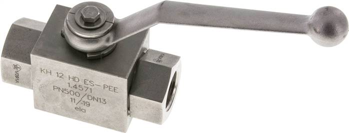 Partbase KH 12 HD ES-PEE Hochdruck-Kugelhahn, Edelstahl, G 1/2", -0,999 bis 500bar