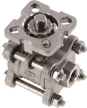 Partbase KH 143 F ES Edelstahl-Kugelhahn, Direktmontageflansch G 1/4", PN 63