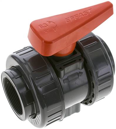 Partbase KH 20 PVCFKM Kugelhahn, PVC-U / FKM, Rp 2" (Industrieausführung)