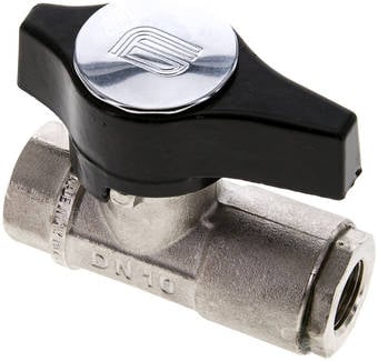 Partbase KH 38 HD MS Hochdruck-Kugelhahn Rp 3/8", Messing vernickelt