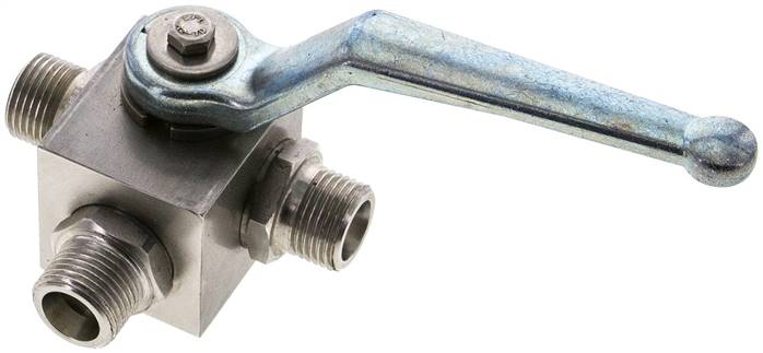 Partbase KH 3/10 S L HD ES ES-Hochdruck-3-Wege Kugelhahn, L-Bohrung, 10 S (M18x1,5), 0 - 400bar