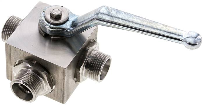 Partbase KH 3/15 L T HD ES ES-Hochdruck-3-Wege Kugelhahn, T-Bohrung, 15 L (M22x1,5), 0 - 315bar