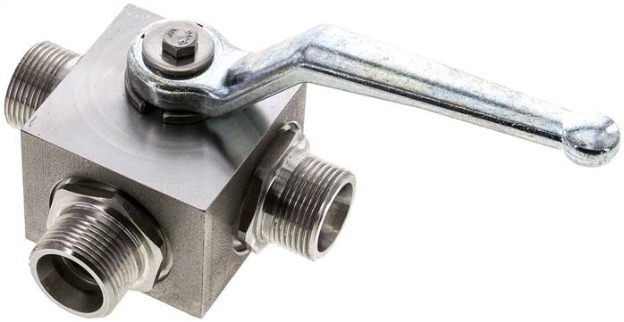 Partbase KH 3/16 S L HD ES ES-Hochdruck-3-Wege Kugelhahn, L-Bohrung, 16 S (M24x1,5), 0 - 400bar