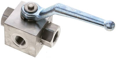 Partbase KH 3/38 L HD ES ES-Hochdruck-3-Wege Kugelhahn, L-Bohrung, G 3/8", 0 - 400bar