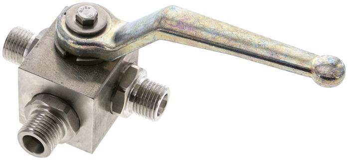 Partbase KH 3/8 S L HD ES ES-Hochdruck-3-Wege Kugelhahn, L-Bohrung, 8 S (M16x1,5), 0 - 400bar