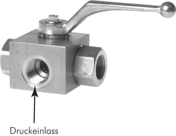 Partbase KH 3/34 T HD ES ES-Hochdruck-3-Wege Kugelhahn, T-Bohrung, G 3/4", 0 - 320bar