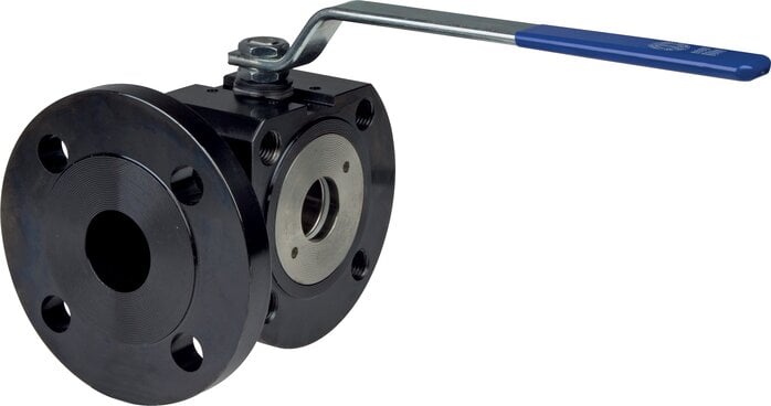 Partbase KHFL 3/80 L 3-Wege-Flanschkugelhahn, Stahl, DN80-PN16 (DIN/EN), L-Bohrung