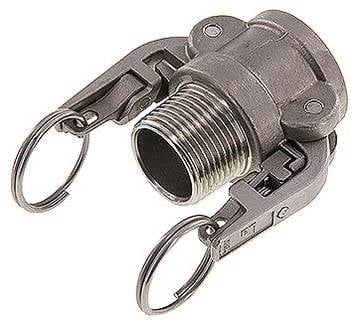 Partbase KLDG 10 ES-S Sicherheits-Kamlock-Kupplung (B) R 1"(AG), Edelstahl (1.4408)