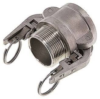 Partbase KLDG 112 ES-S Sicherheits-Kamlock-Kupplung (B) R 1-1/2"(AG), Edelstahl (1.4408)