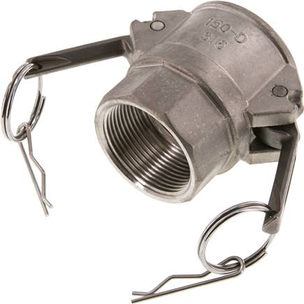 Partbase KLDGI 112 ES Kamlock-Kupplung (D) Rp 1-1/2"(IG), Edelstahl (1.4408)