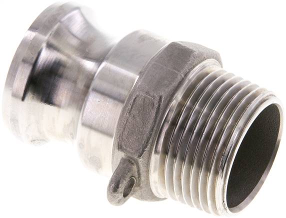 Partbase KLSG 10 ES-NPT Kamlock-Stecker (F) NPT 1"(AG), Edelstahl (1.4408)