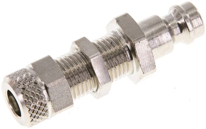 Parker KSKS 4 NW5 MSV Schott-Kupplungsstecker (NW5) 6x4mm Schlauch, Messing vernickelt