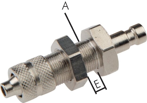 Parker KSKS 3 NW2,7 MSV BA Schott-Kupplungsstecker (NW2,7) 4,3x3mm Schlauch, Messing vernickelt