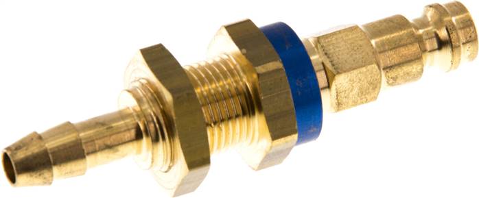 Partbase KSSS 6 NW5-BLC Schott-Kupplungsstecker (NW5) 6 (1/4")mm Schlauch, blau, Sechseck SW10