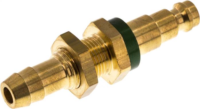 Partbase KSSS 9 NW5-GRC Schott-Kupplungsstecker (NW5) 9 (3/8")mm Schlauch, grün, Kreis Ø 10,5 mm