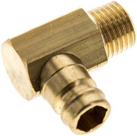 Partbase KSTGW 13/M14 90°-Temperierkupplungsstecker 13mm Zapfen,M 14x1,5 (konisch)(AG)