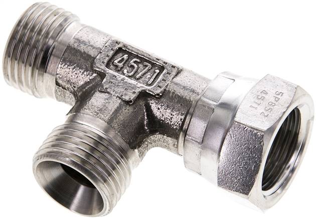 Partbase LTE 12 HD ES LTE-T-Stück, 60°-Kegel, G 1/2"(AG/IG), V4A