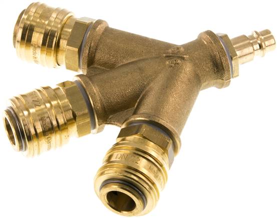 Partbase LWKDGKS 338 NW7 3-fach-Luftweiche mit Kupplungsdosen, Kuppl.-Stecker