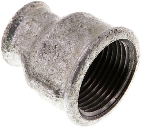 Partbase MU 1012 ST Rundmuffe Rp 1"-Rp 1/2", Temperguss verzinkt