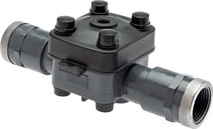 Partbase MV 114 PVCFKM PVC-Membranventil (NO) PVC / FKM, Rp 1-1/4" Innengewinde