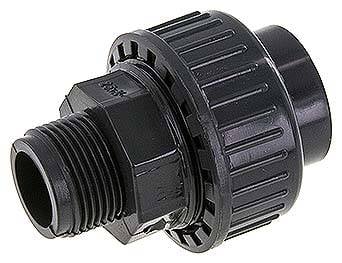 Partbase PVCGVAG 2534 FKM Klebe-/Gewindeverschraubung, PVC-U/ FKM, 25mmxG 3/4" AG