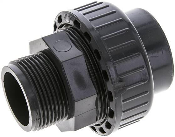 Partbase PVCGVAG 40114 FKM Klebe-/Gewindeverschraubung, PVC-U/ FKM, 40mmxG 1-1/4" AG