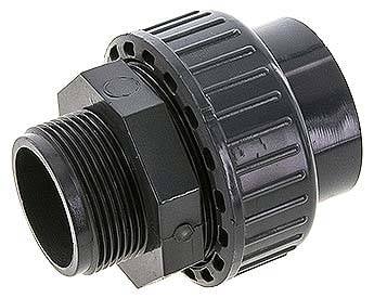 Partbase PVCGVAG 50112 FKM Klebe-/Gewindeverschraubung, PVC-U/ FKM, 50mmxG 1-1/2" AG