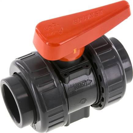 Partbase PVCKH 40 EPDM Klebemuffen-Kugelhahn, PVC-U / EPDM, 40mm (Industrieausf.)