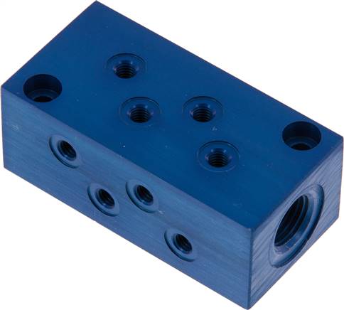 Partbase FR 850 A Verteilerleiste 2x G 1/4"-8x M 5, Aluminium