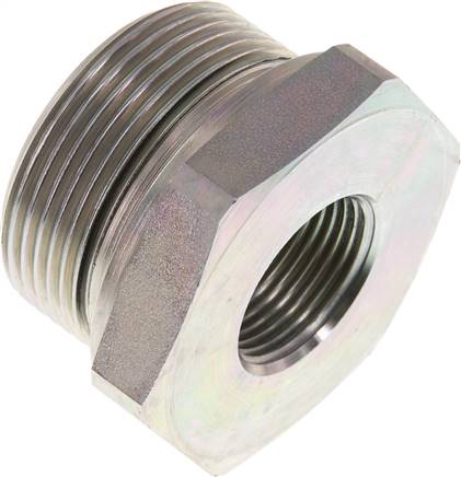 Partbase RI 11/2 X 3/4 ED Hydraulik-Reduzierung G 1-1/2"(AG)-G 3/4"(IG), Stahl verzinkt, NBR-Dichtung