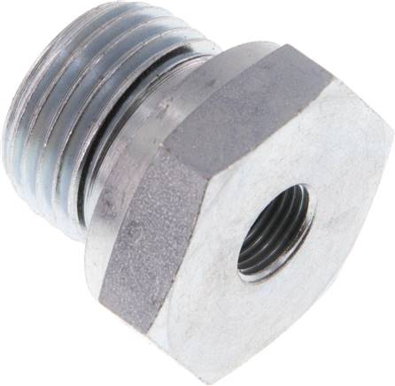 Partbase RI 1/2 X 1/8 ED Hydraulik-Reduzierung G 1/2"(AG)-G 1/8"(IG), Stahl verzinkt, NBR-Dichtung