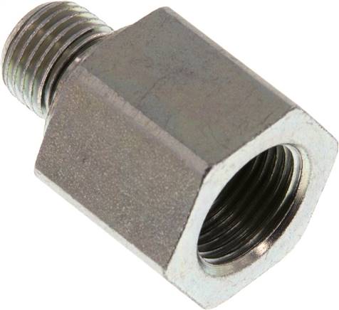 Partbase RI 1/4 X 3/8 ED Hydraulik-Reduzierung G 1/4"(AG)-G 3/8"(IG), Stahl verzinkt, NBR-Dichtung