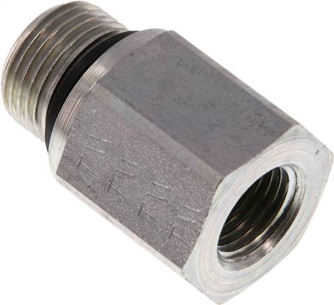 Partbase RI 3/8 X 1/4 ED Hydraulik-Reduzierung G 3/8"(AG)-G 1/4"(IG), Stahl verzinkt, NBR-Dichtung