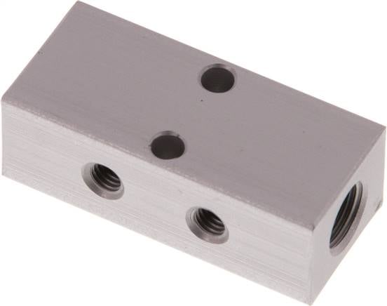 Partbase RLD2 18M5 A Verteilerleiste 2x G 1/8"-4x M 5, Aluminium eloxiert