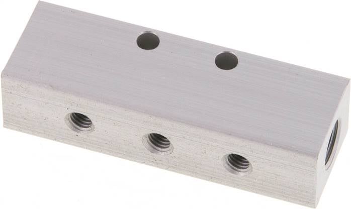 Partbase RLD3 18M5 A Verteilerleiste 2x G 1/8"-6x M 5, Aluminium eloxiert