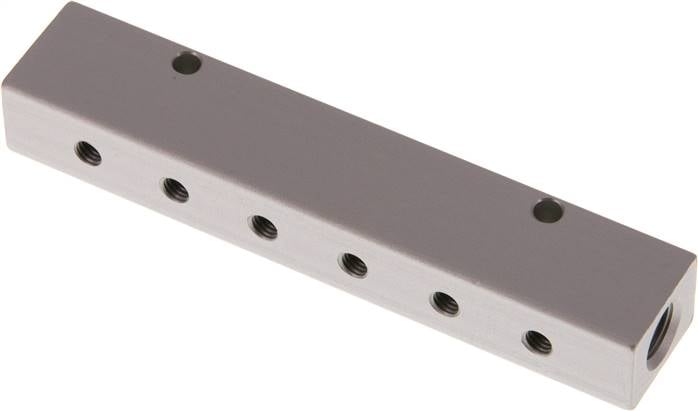 Partbase RLE6 18M5 A Verteilerleiste 2x G 1/8"-6x M 5, Aluminium eloxiert