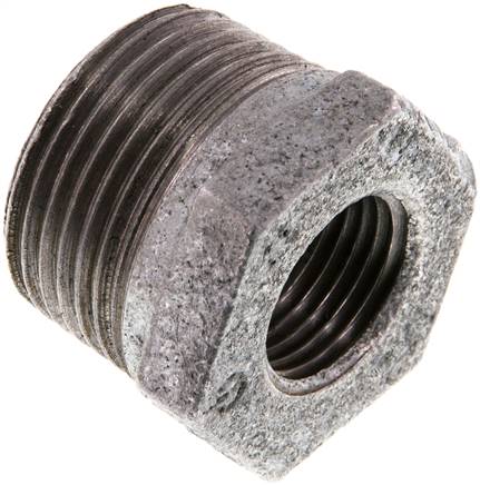 Partbase RN 1012 K ST Reduziernippel R 1"(AG)-Rp 1/2"(IG), Temperguss verzinkt