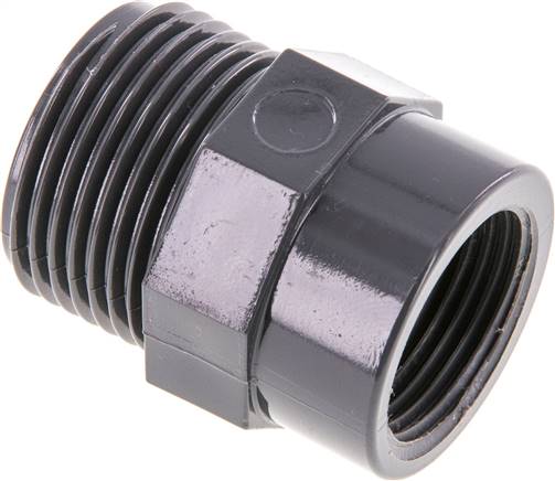 Partbase RN 1034 PVC Reduziernippel G 1"(AG)-Rp 3/4"(IG), PVC-U