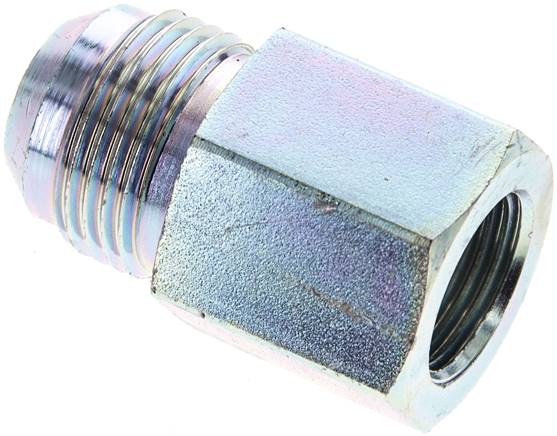 Partbase RN 11/16-12 Reduziernippel UN 1-1/16"-12(JIC-AG)-G 1/2"(IG), Stahl verzinkt