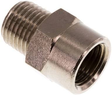 Partbase RN 1414 K MSV Reduziernippel R 1/4"(AG)-Rp 1/4"(IG), Messing vernickelt