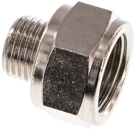 Partbase RN 1438 MSV Reduziernippel G 1/4"(AG)-G 3/8"(IG), Messing vernickelt