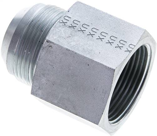 Partbase RN 15/8-114 Reduziernippel UN 1-5/8"-12(JIC-AG)-G 1-1/4"(IG), Stahl verzinkt
