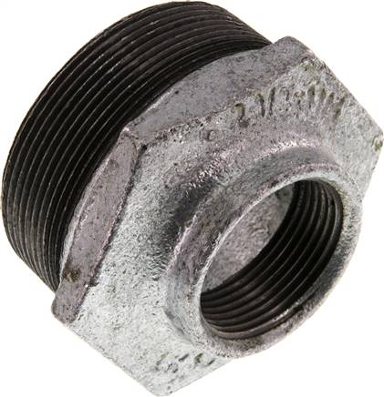 Partbase RN 212114 K ST Reduziernippel R 2-1/2"(AG)-Rp 1-1/4"(IG), Temperguss verzinkt