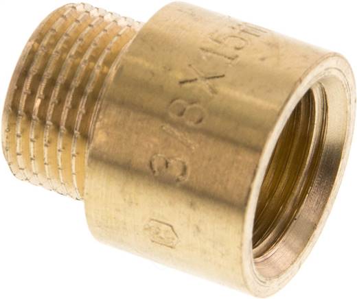 Partbase RN 3838/15 MS Gewindeverlängerung G 3/8"-15mm, Messing