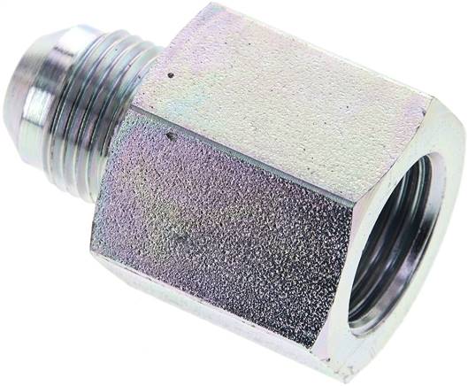 Partbase RN 3/4-12 Reduziernippel UNF 3/4"-16(JIC-AG)-G 1/2"(IG), Stahl verzinkt