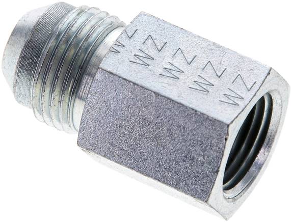 Partbase RN 3/4-38 NPT Reduziernippel UNF 3/4"-16(JIC-AG)-NPT 3/8"(IG), Stahl verzinkt